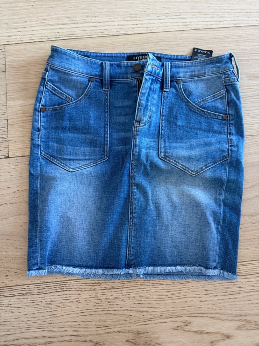 Liverpool Blue Denim Mini Skirt